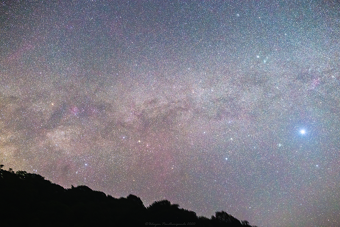 The winter Milky Way, shot from Talakaveri, Coorg.